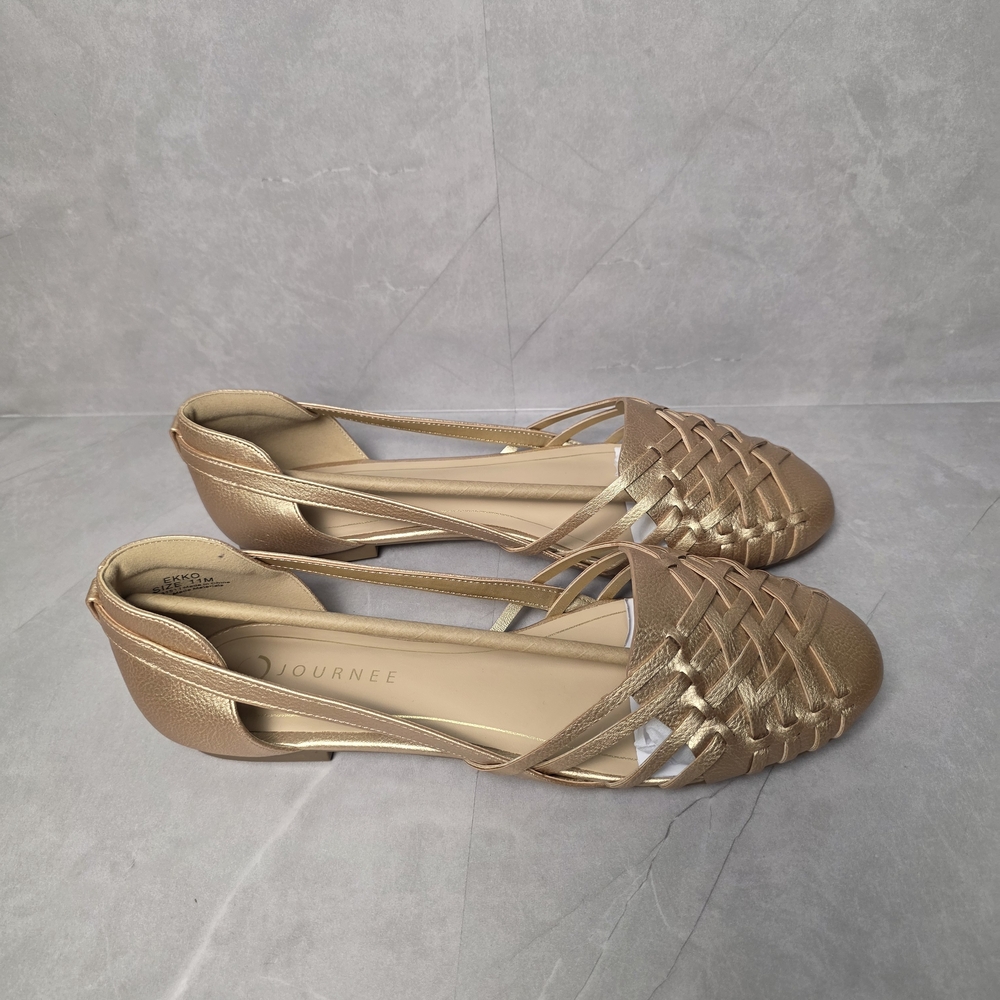 Journee Gold Woven Flats